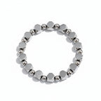 Natural Black Hematite Bracelet | Geometric Healing Energy Stackable Bracelet for Men & Women – Minimalist Crystal Jewelry