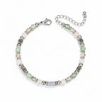 Prosperity Crystal Bracelet – Green Aventurine Citrine Tiger Eye Engravable Silver Bar Adjustable Wealth Bracelet