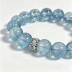 Natural Aquamarine Beaded Bracelet – Icy Blue Healing Crystal Jewelry