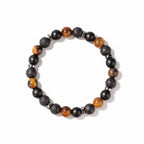 Natural Black Hematite Bracelet | Geometric Healing Energy Stackable Bracelet for Men & Women – Minimalist Crystal Jewelry