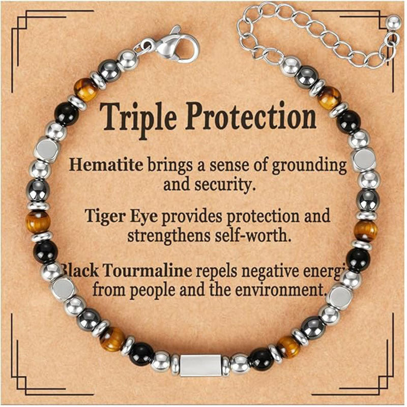 Prosperity Crystal Bracelet – Green Aventurine Citrine Tiger Eye Engravable Silver Bar Adjustable Wealth Bracelet