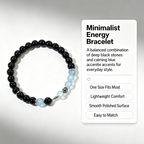 Natural Aquamarine & Obsidian Bracelet for Women – Healing Crystal Beaded Bracelet | Gemstone Jewelry Gift