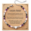 Engravable Tiger Eye & Black Obsidian Bracelet – Personalized Heart Charm Adjustable Healing Crystal Bracelet for Men & Women