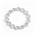 Clear Quartz & Aquamarine Bracelet – Throat Chakra Healing Crystal Stretch Bracelet for Calm, Clarity & Stress Relief