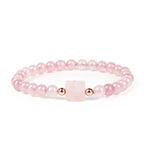 Natural Rose Quartz Bracelet | Heart Chakra Self Love Healing Crystal Stretch Bracelet for Women