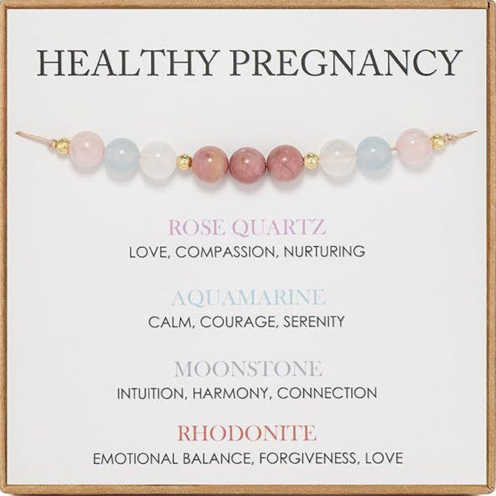 Grief Healing Sympathy Bracelet – Smoky Quartz Rose Quartz Labradorite Adjustable Crystal Bracelet with Gift Card