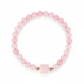 Natural Rose Quartz Bracelet | Heart Chakra Self Love Healing Crystal Stretch Bracelet for Women