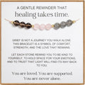 Grief Healing Sympathy Bracelet – Smoky Quartz Rose Quartz Labradorite Adjustable Crystal Bracelet with Gift Card