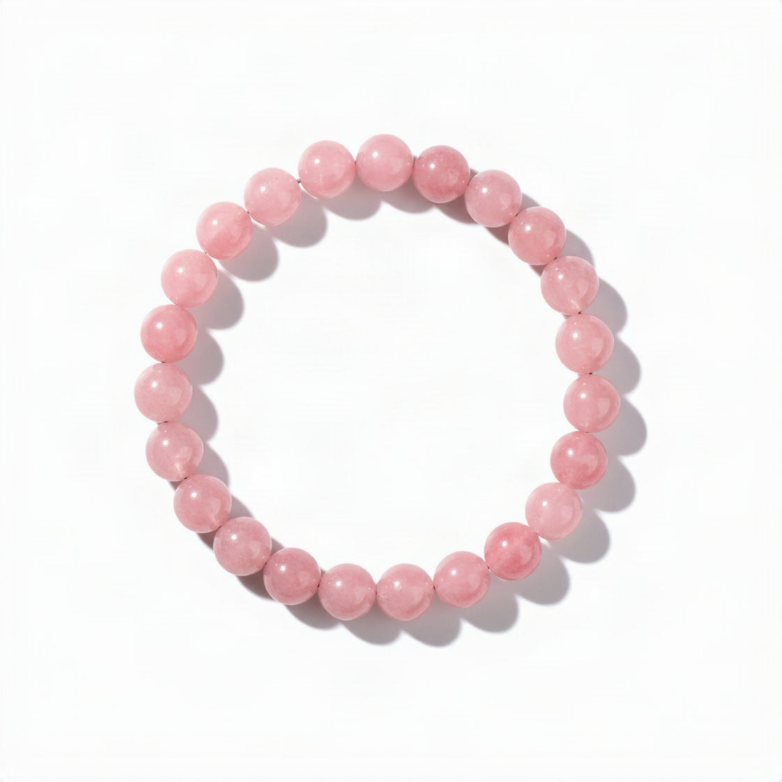 Pink Rhodonite Bracelet – Natural Heart Chakra Healing Crystal Stretch Bracelet for Self Love & Emotional Balance