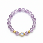 Amethyst Bracelet White Background Top View