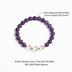 参考版式 Amethyst & Clear Quartz Bracelet 尺寸图