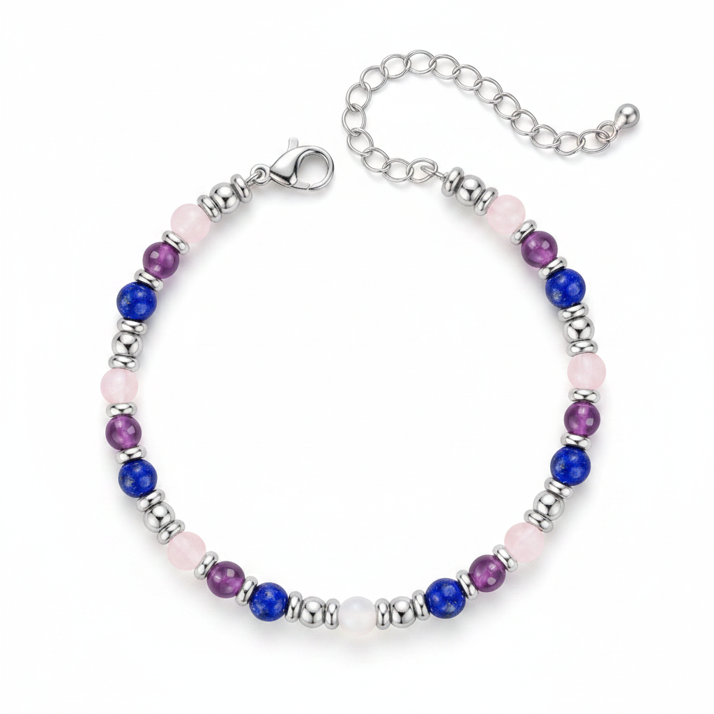 Anxiety Relief Bracelet White Background Top-Down View