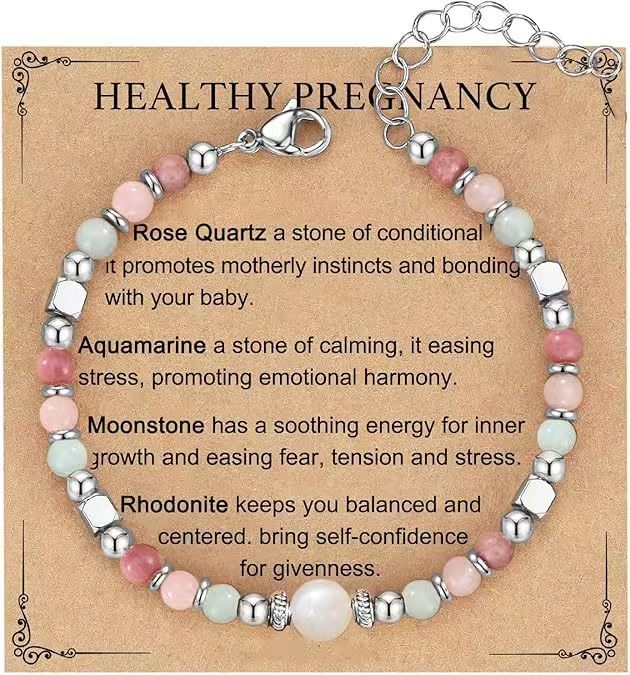 Labradorite Healing Crystal Bracelet – Rose Quartz Obsidian Smoky Quartz Adjustable Silver Bracelet for Anxiety Relief & Intuition