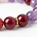 Garnet amethyst and spacer macro