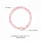 Natural Rose Quartz Bracelet | Heart Chakra Self Love Healing Crystal Stretch Bracelet for Women