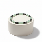 Pale mint green tube bead bracelet on a minimalist display