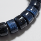 Natural Blue Tiger Eye Faceted Tablet Bead Craftsmanship Detail