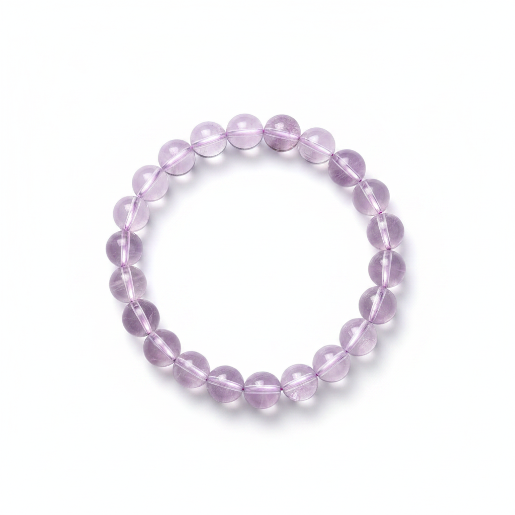 Natural Bolivian Amethyst Bracelet Top-Down Flat Lay