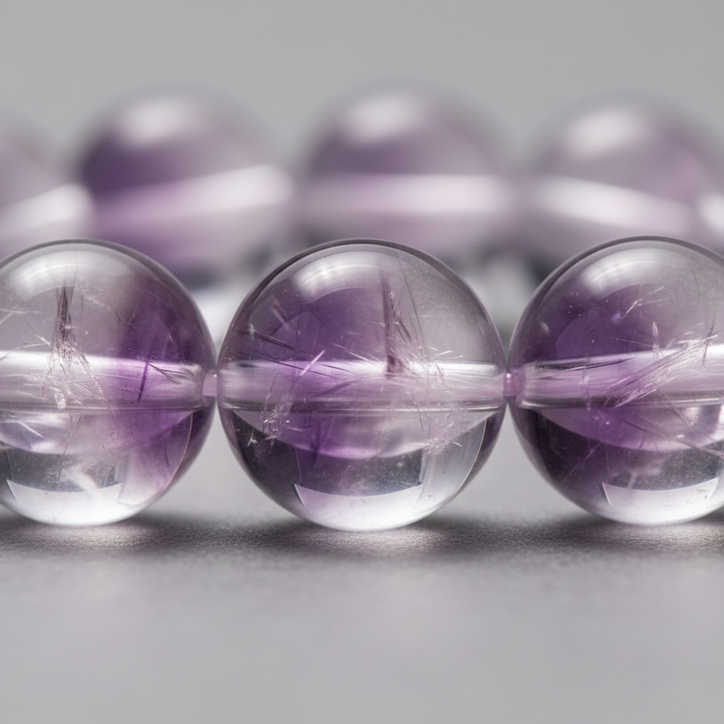 Natural Bolivian Amethyst Macro Bead Detail