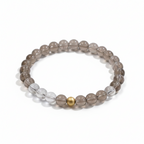 Natural Tea Crystal & White Crystal Bracelet - Overhead Shot